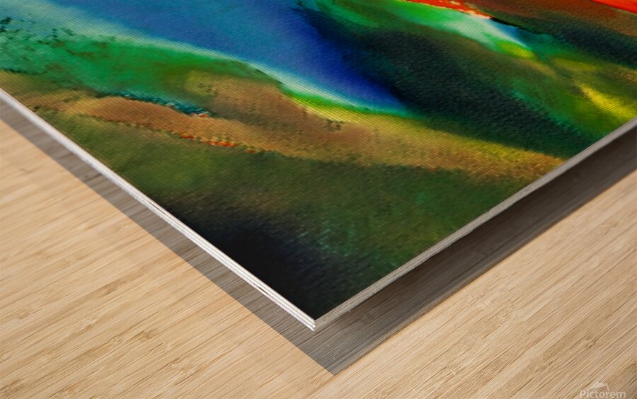 Sunset Pixel Art Wood print
