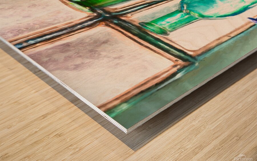 Vintage Glass Bottles Wood print