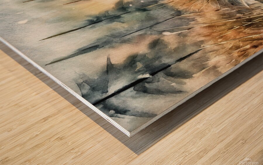 Frozen Marshes and Forest Wood print