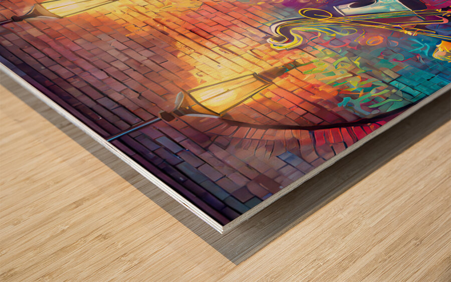 Graffiti Mural Making Music Wood print