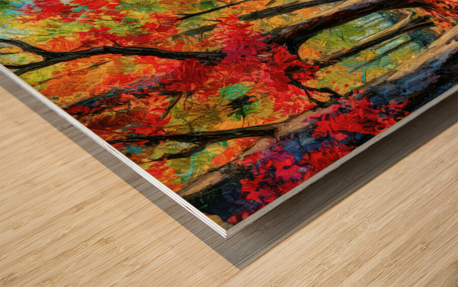 The Autum Colors of Maple Trees Wood print