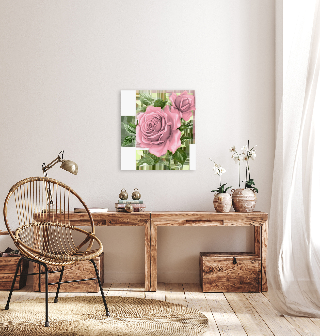 Pink Rose Artwork Reproduction