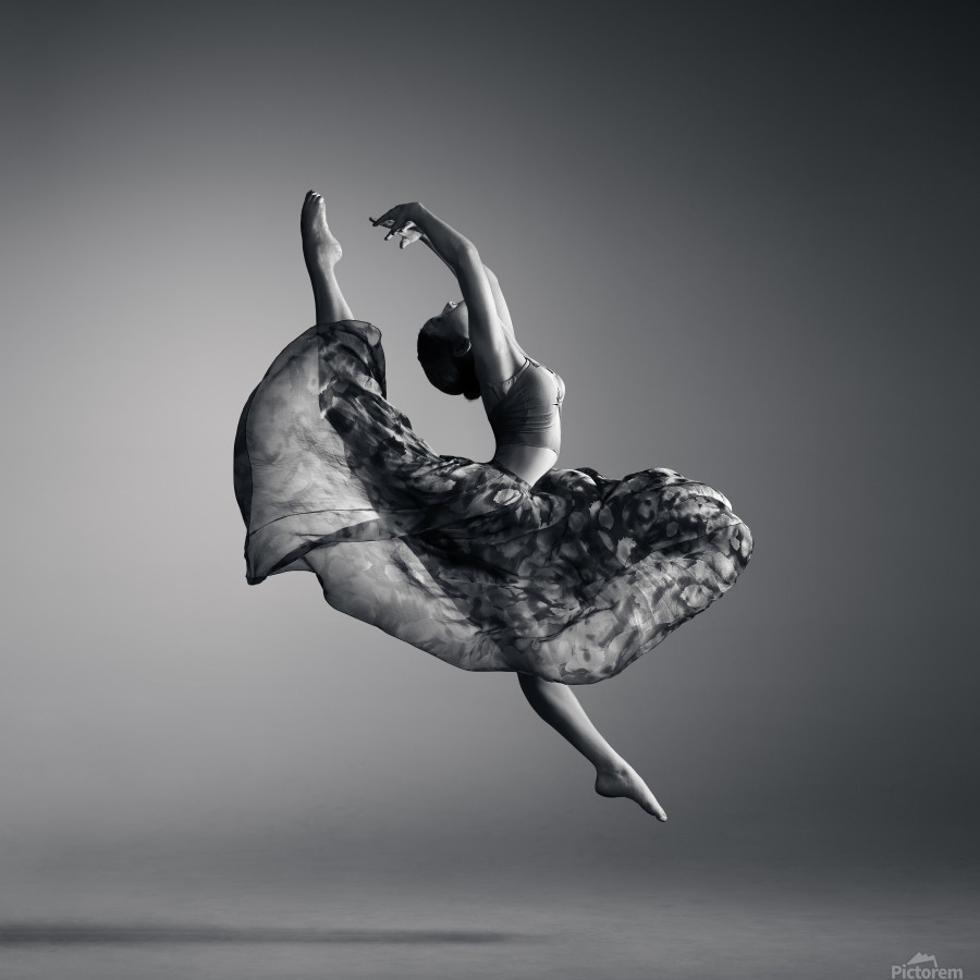 Ballerina jumping by Johan Swanepoel Wall Art