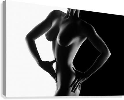 Nude black versus white 1 Canvas Print