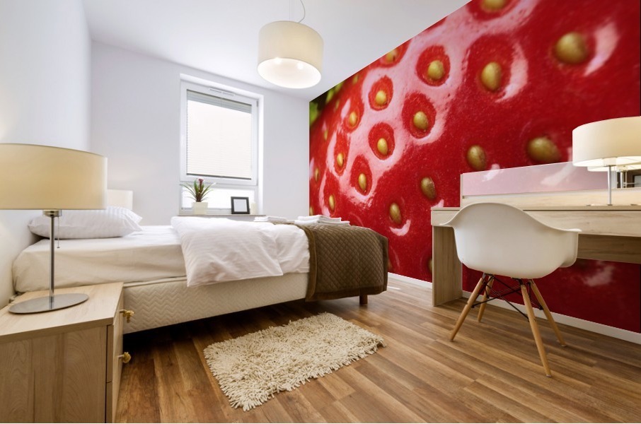 Fresh strawberry close-up Mural print