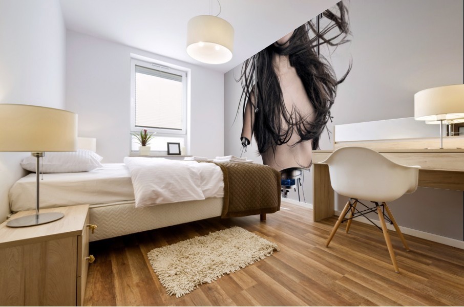 Cyborg woman Mural print