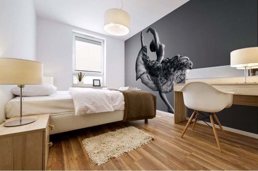 Ballerina jumping Mural print