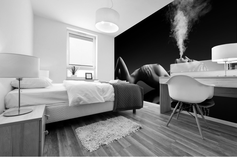 Sensual smoking lady Mural print
