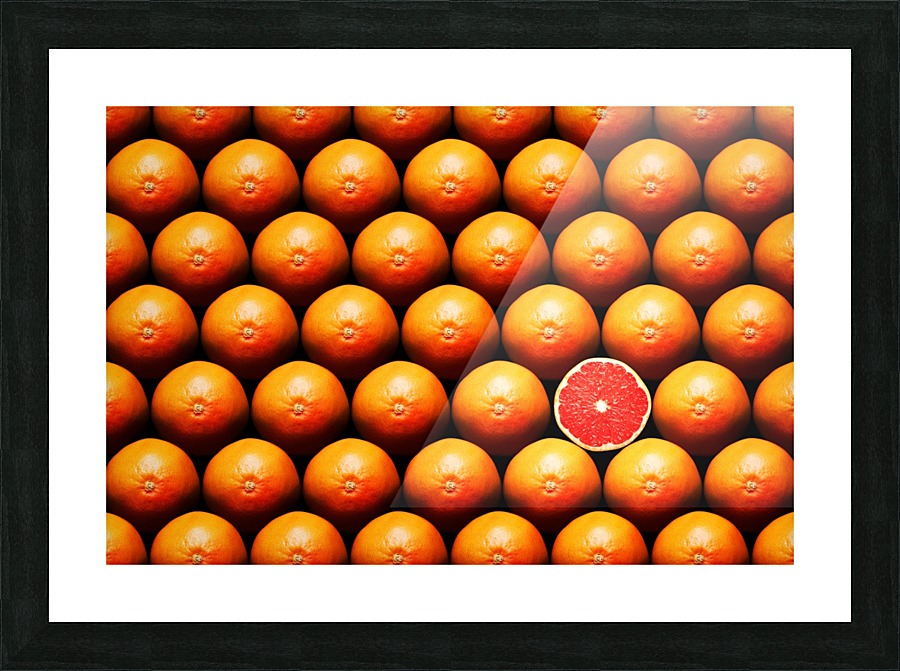 Grapefruit slice between group Picture Frame print