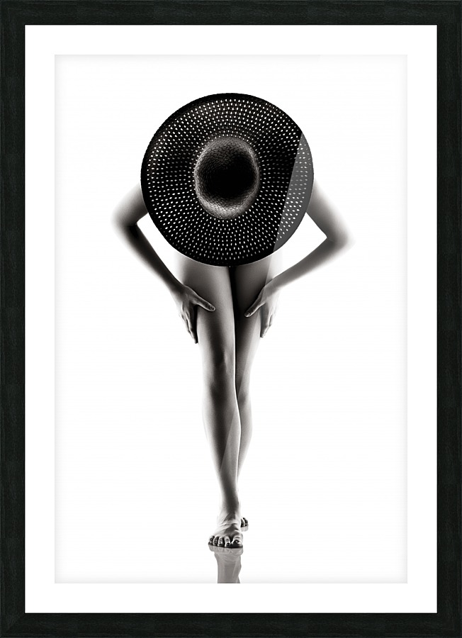 Lady with a hat Picture Frame print