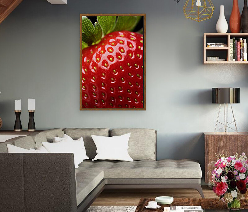 Fresh strawberry close-up Reproduction