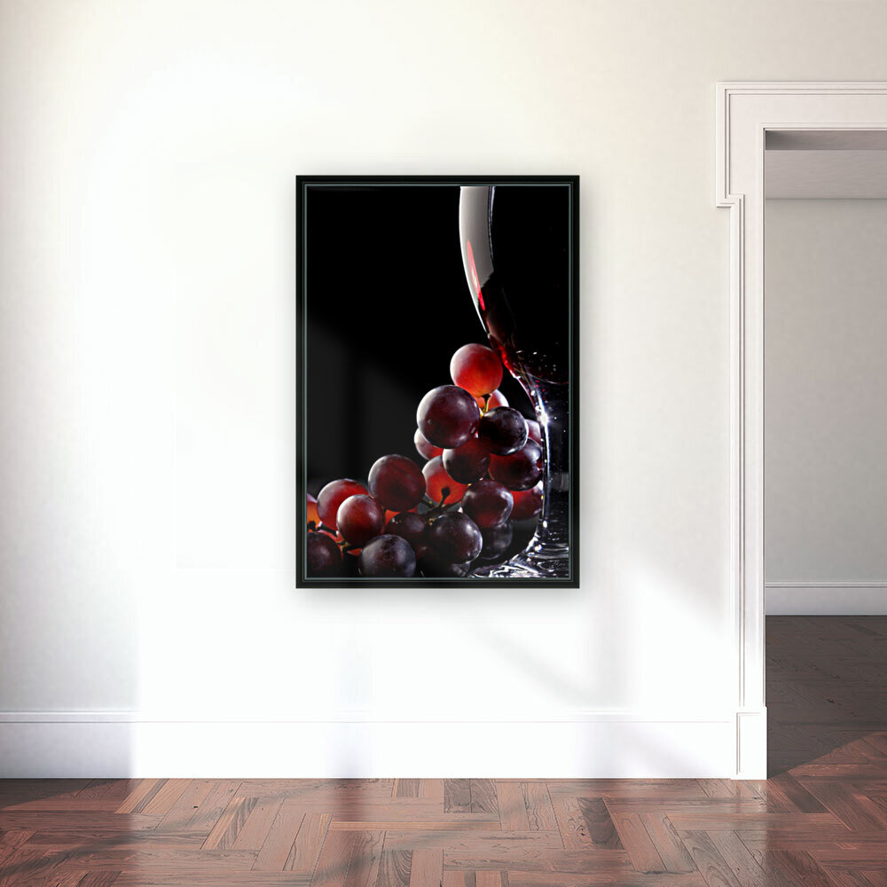 Red wine with grapes Reproduction