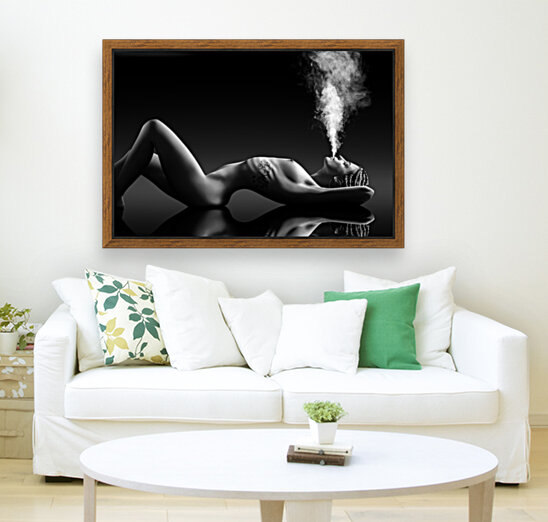 Sensual smoking lady Reproduction