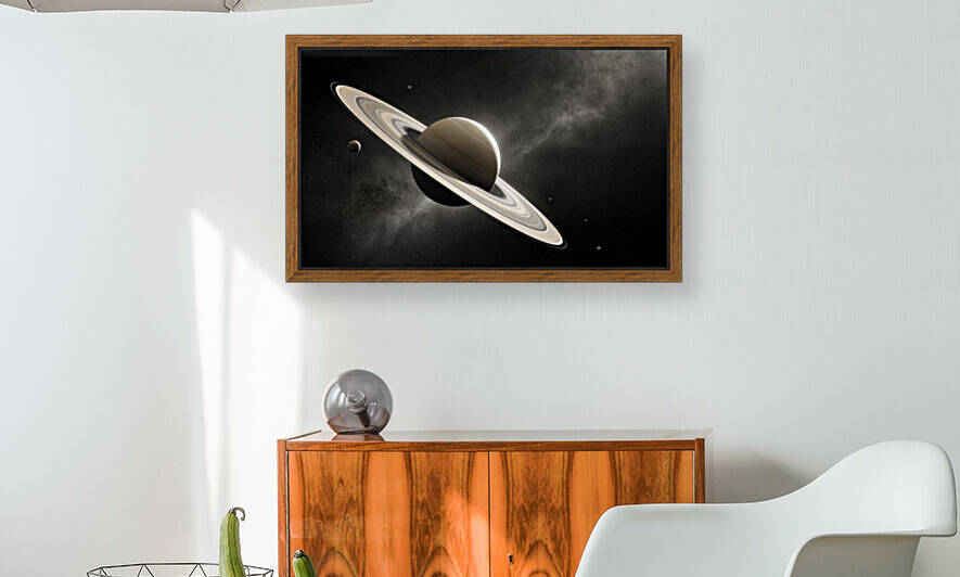 Planet Saturn with major moons by Johan Swanepoel