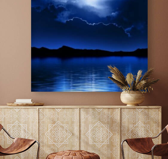 Fantasy Moon and Clouds over water by Johan Swanepoel