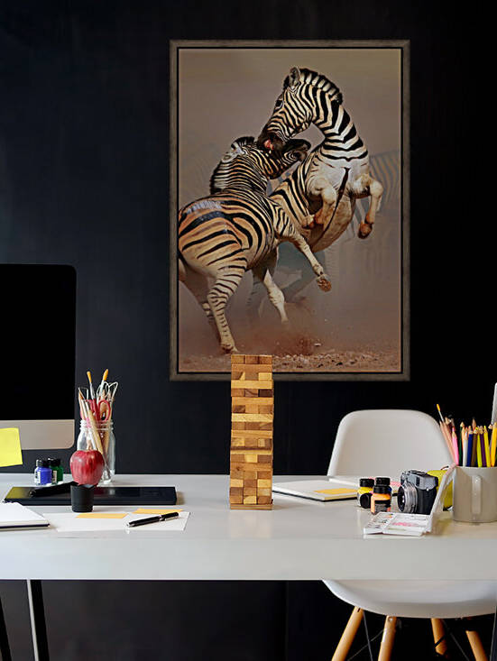 Zebras fighting by Johan Swanepoel