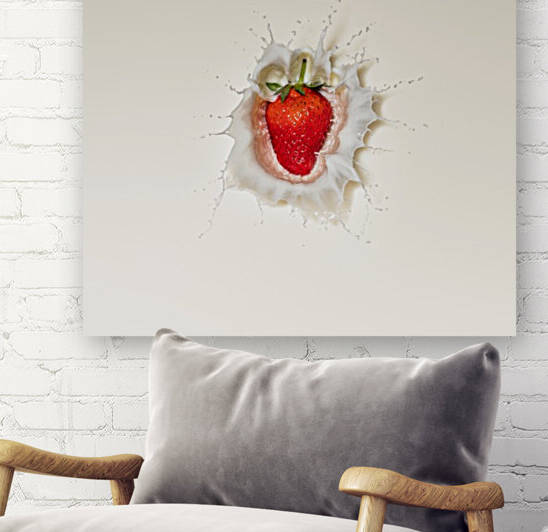 Strawberry splash in milk by Johan Swanepoel