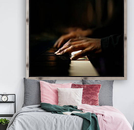 Hands playing piano close-up by Johan Swanepoel