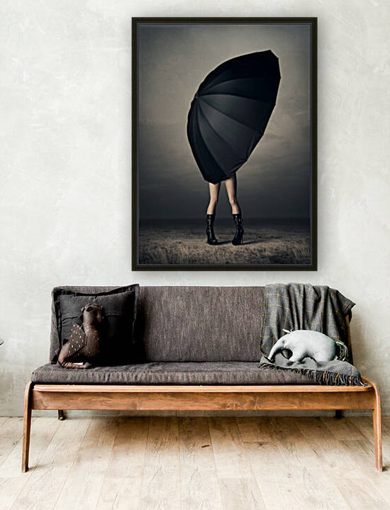 Woman with huge umbrella by Johan Swanepoel