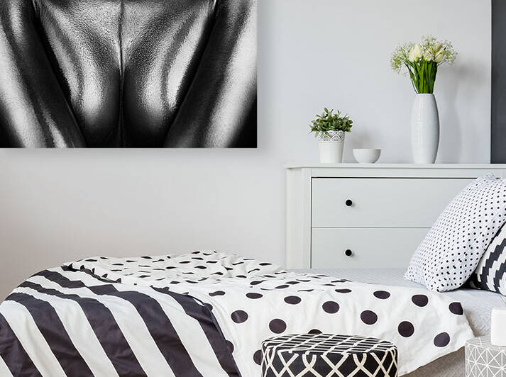 Female nude silver oil close-up 2 by Johan Swanepoel