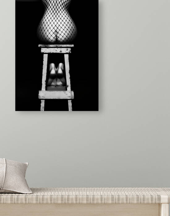 Sensual woman sitting rear view by Johan Swanepoel