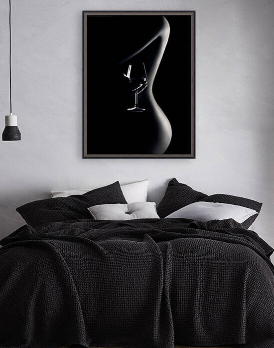 Nude woman red wine 3 by Johan Swanepoel