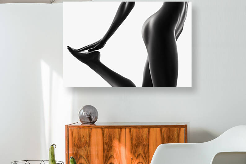 Nude bodyscape on white 03 by Johan Swanepoel
