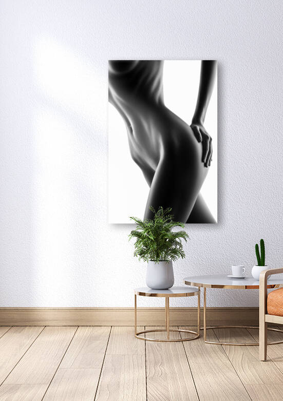 Nude bodyscape on white 04 by Johan Swanepoel