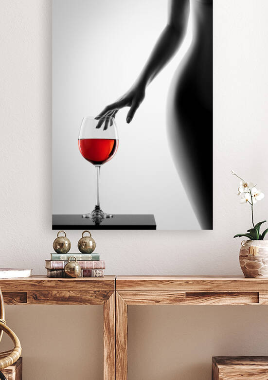 Nude woman red wine 6 by Johan Swanepoel