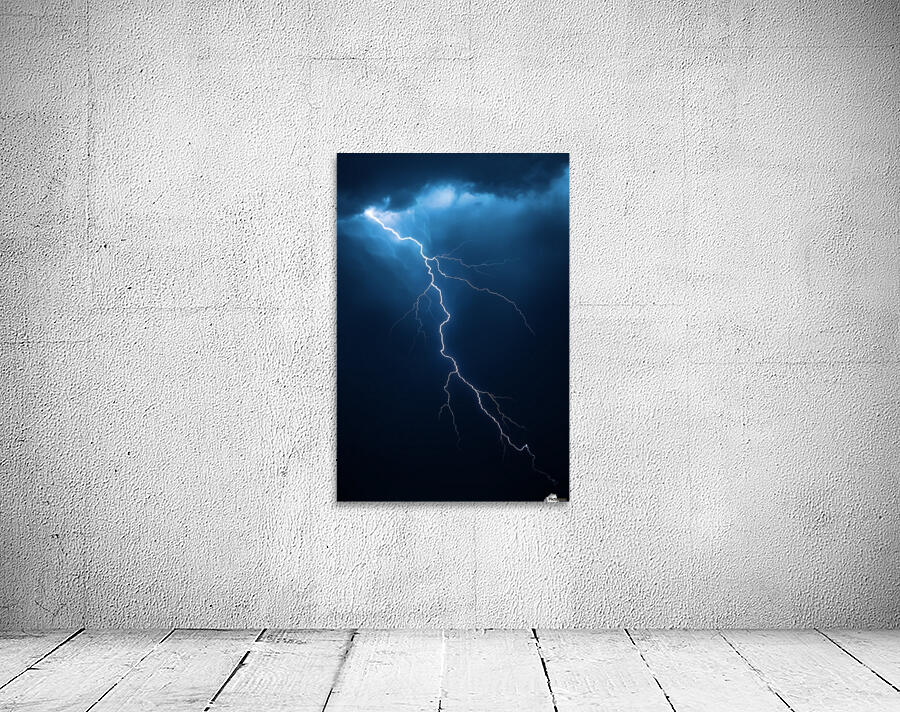 Lightning with dramatic cloudscape Wall Preview