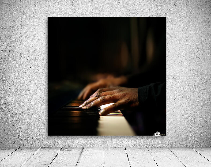 Hands playing piano close-up Wall Preview