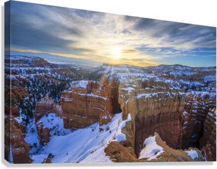 Sun rising in Bryce Canvas Print