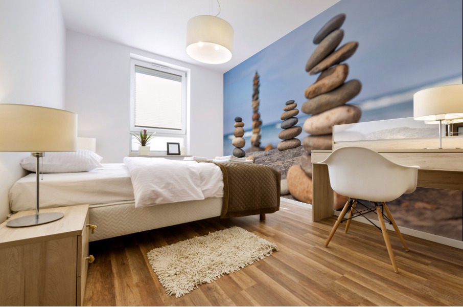 beach pebbles tower Mural print