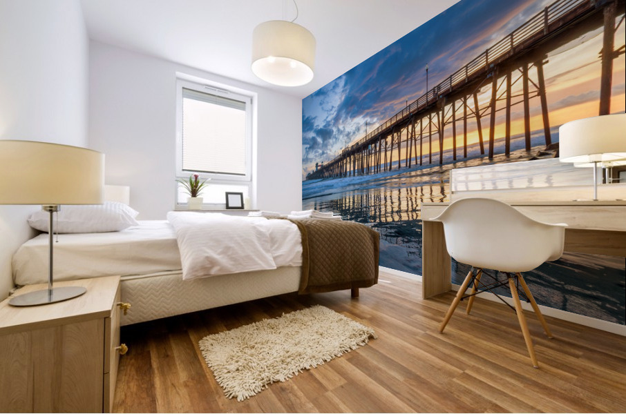 Reflections at the pier. Mural print