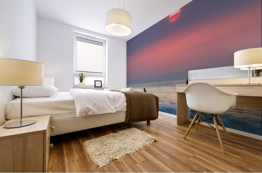 red glow Mural print