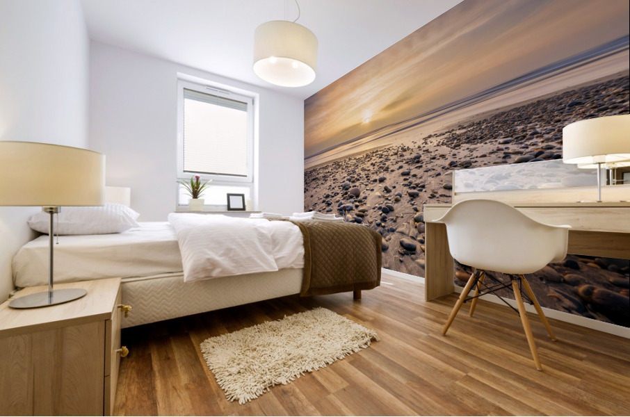 sunset pebbles Mural print