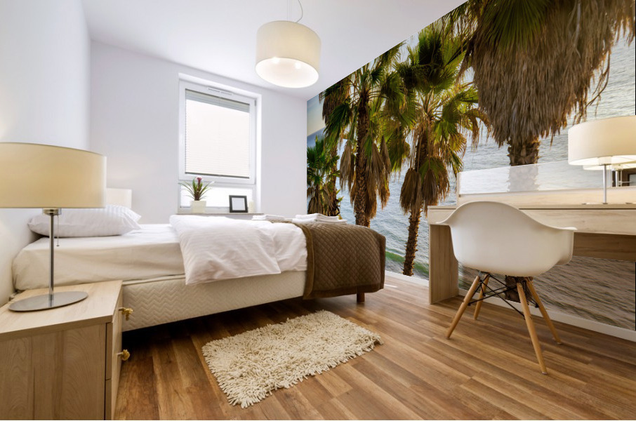 Palmtrees at Swamis Mural print