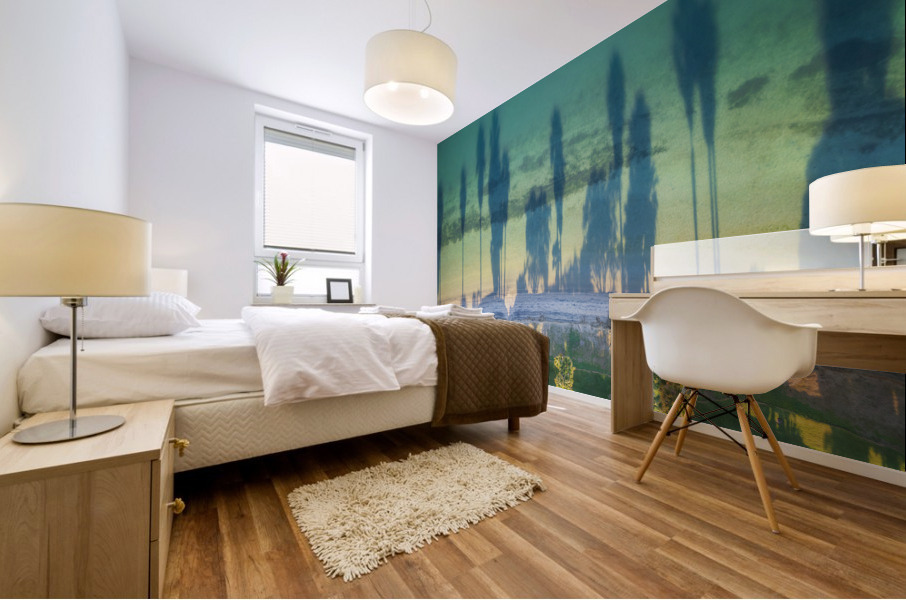palm tree shadows Mural print