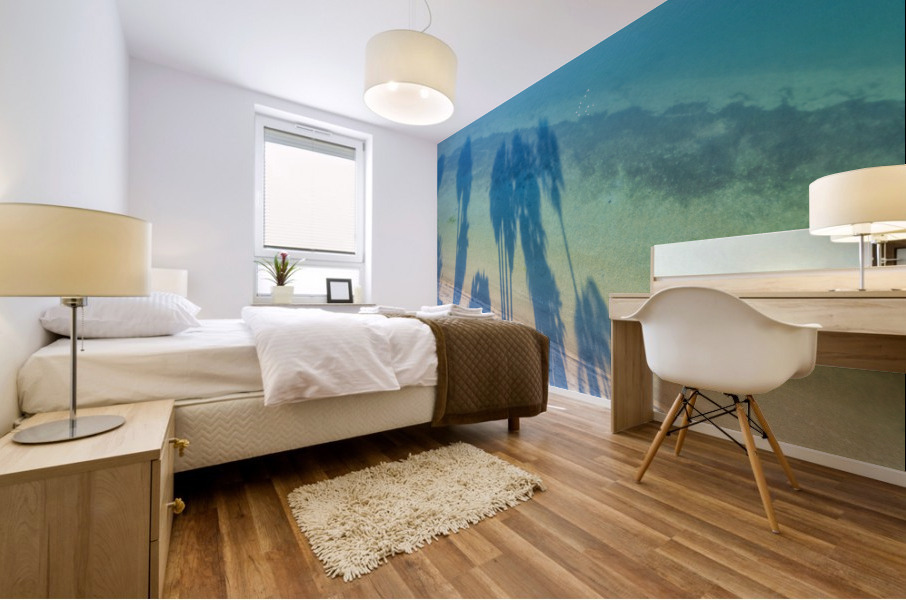 palm tree shadows Mural print