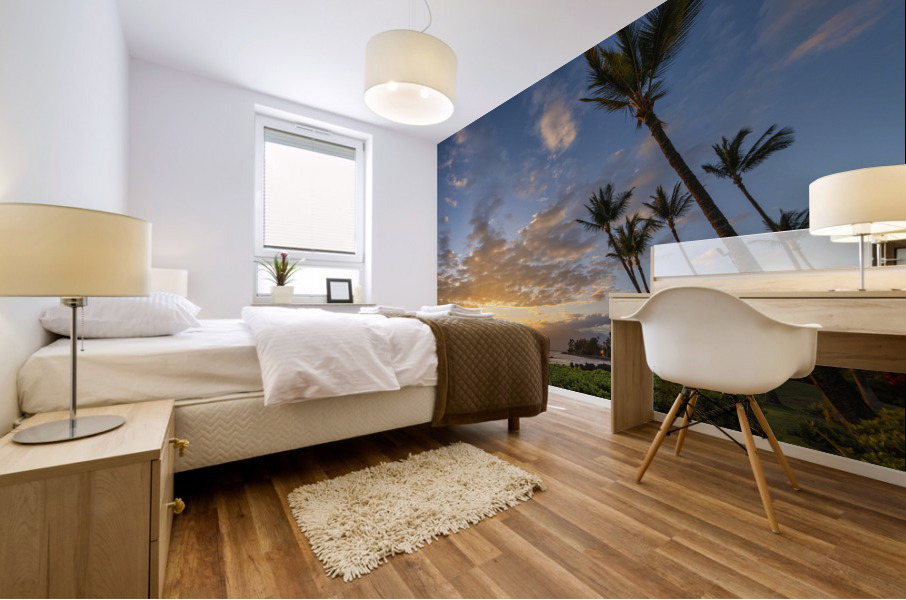 Sunset in kihei Mural print