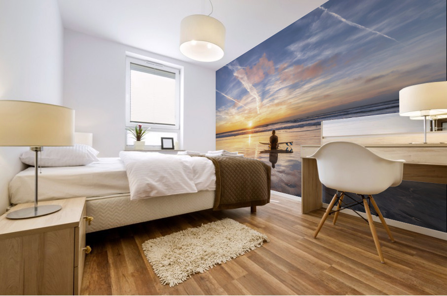 lone surfer Mural print