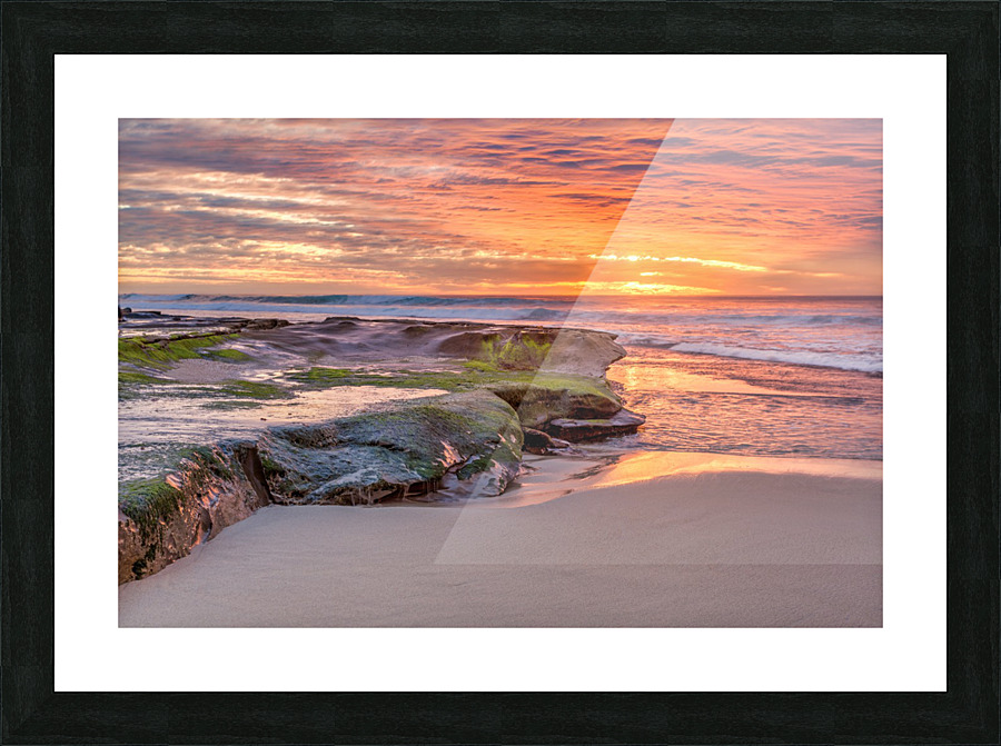 La Jolla orange sunset Picture Frame print