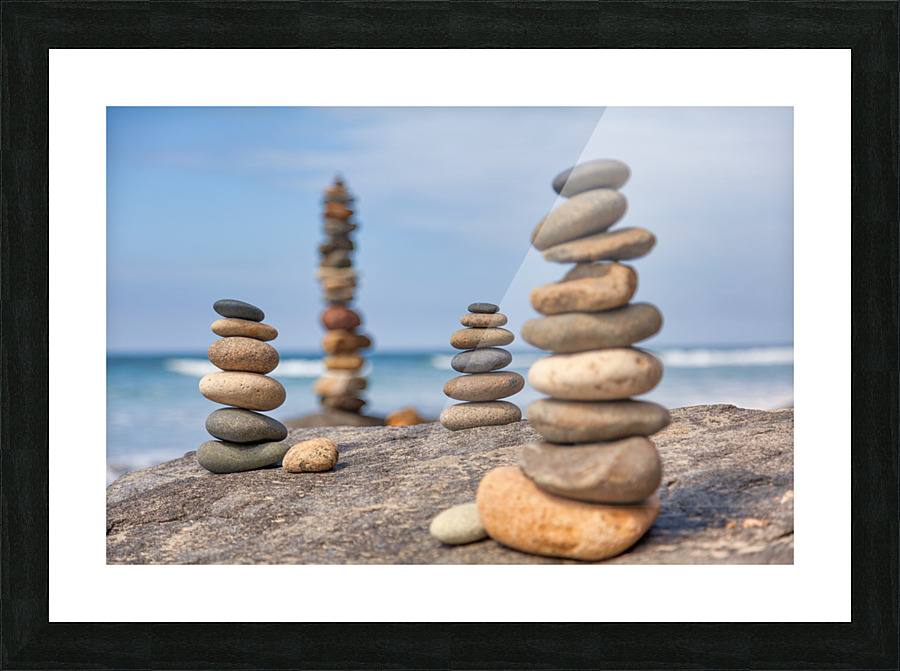 beach pebbles tower Picture Frame print