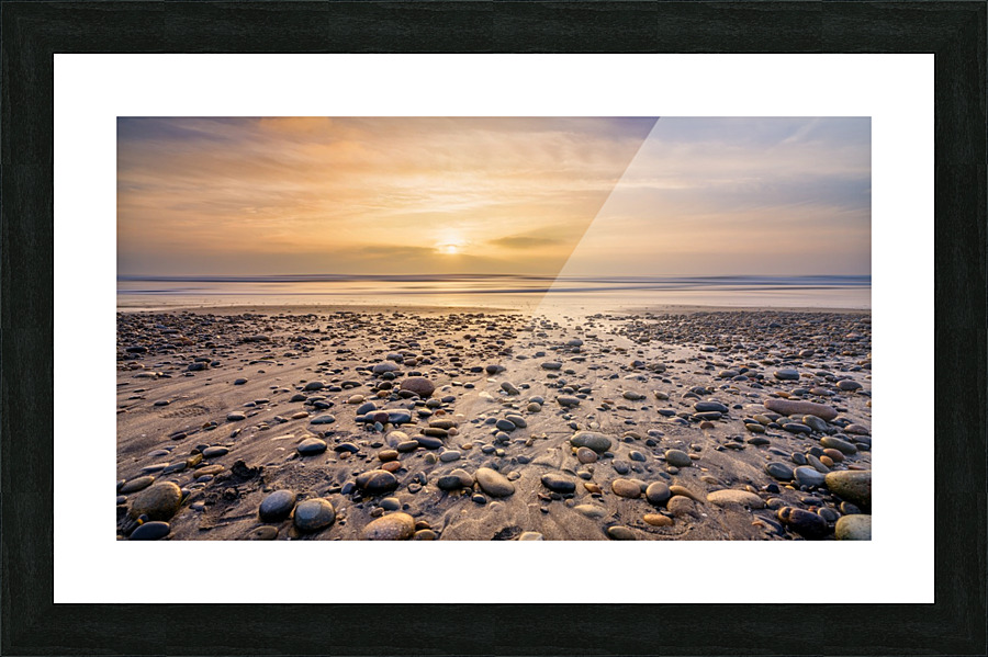 sunset pebbles Picture Frame print