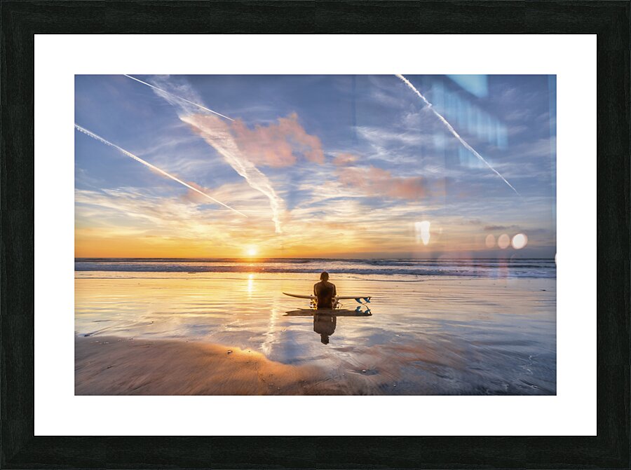 lone surfer Picture Frame print