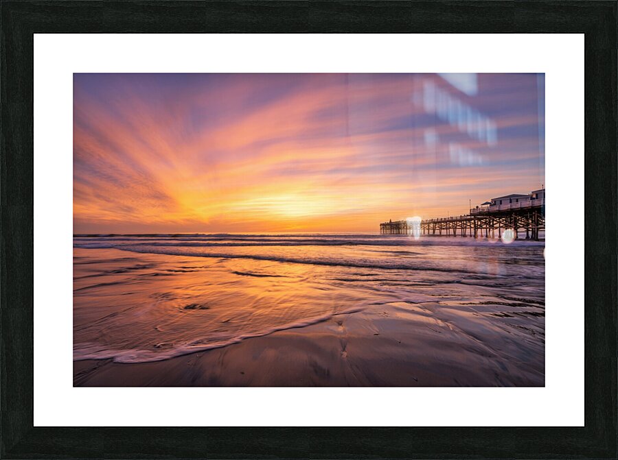 sunset in Pacific beach  Picture Frame print