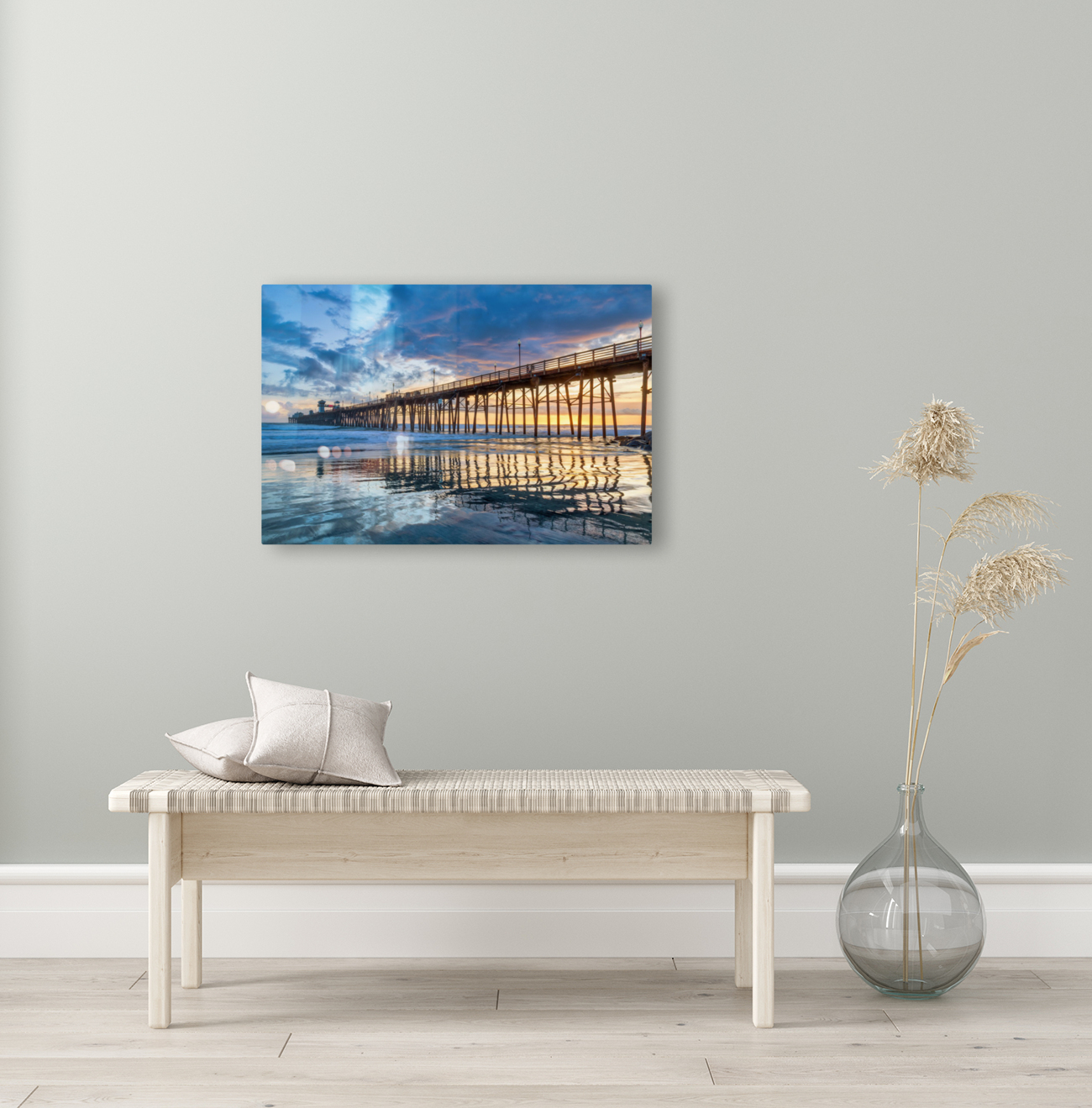 Reflections at the pier. Reproduction