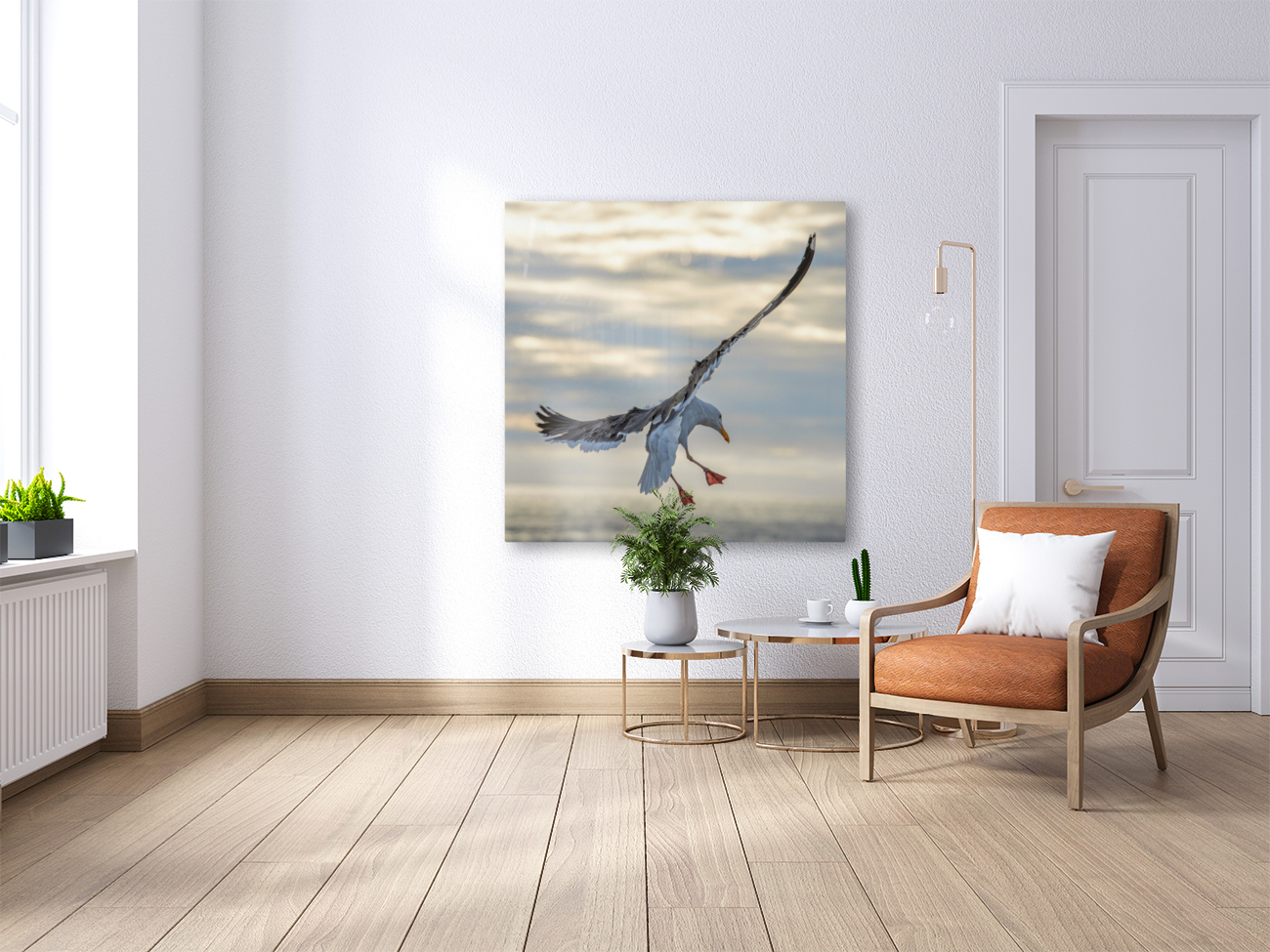 Seagull in the wind Reproduction