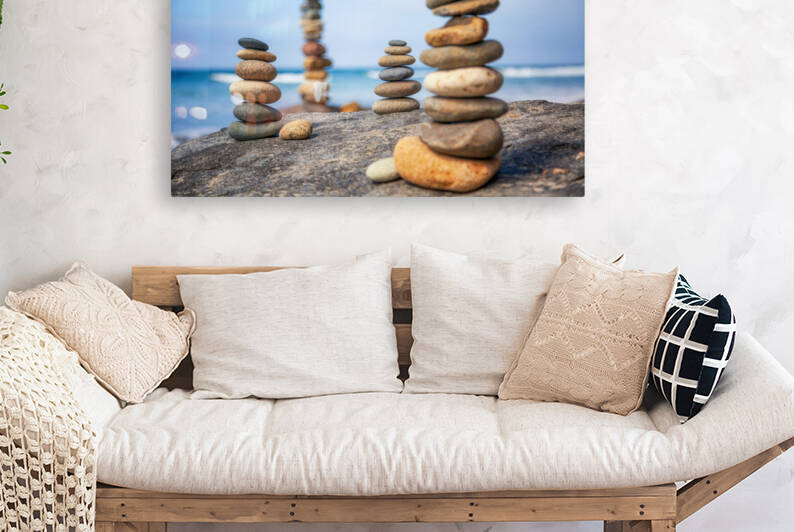 beach pebbles tower by Yves COUTURIER