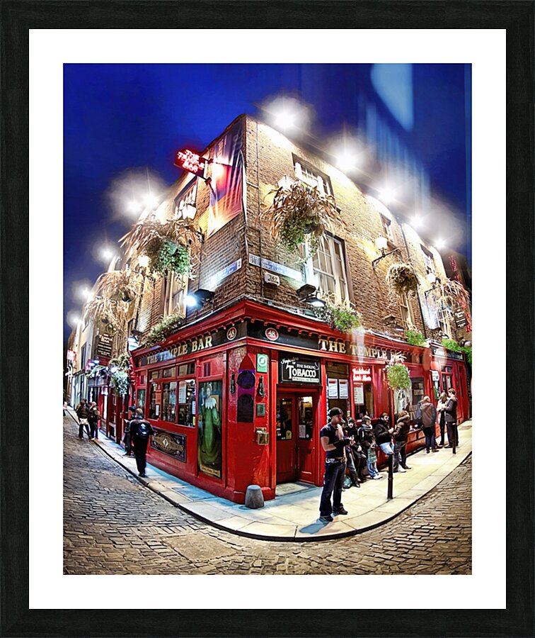 Temple Bar in Dublin On A Winter Night in Ireland Picture Frame print